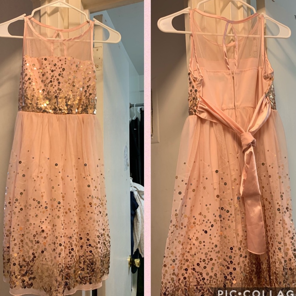 Pink and gold party dress